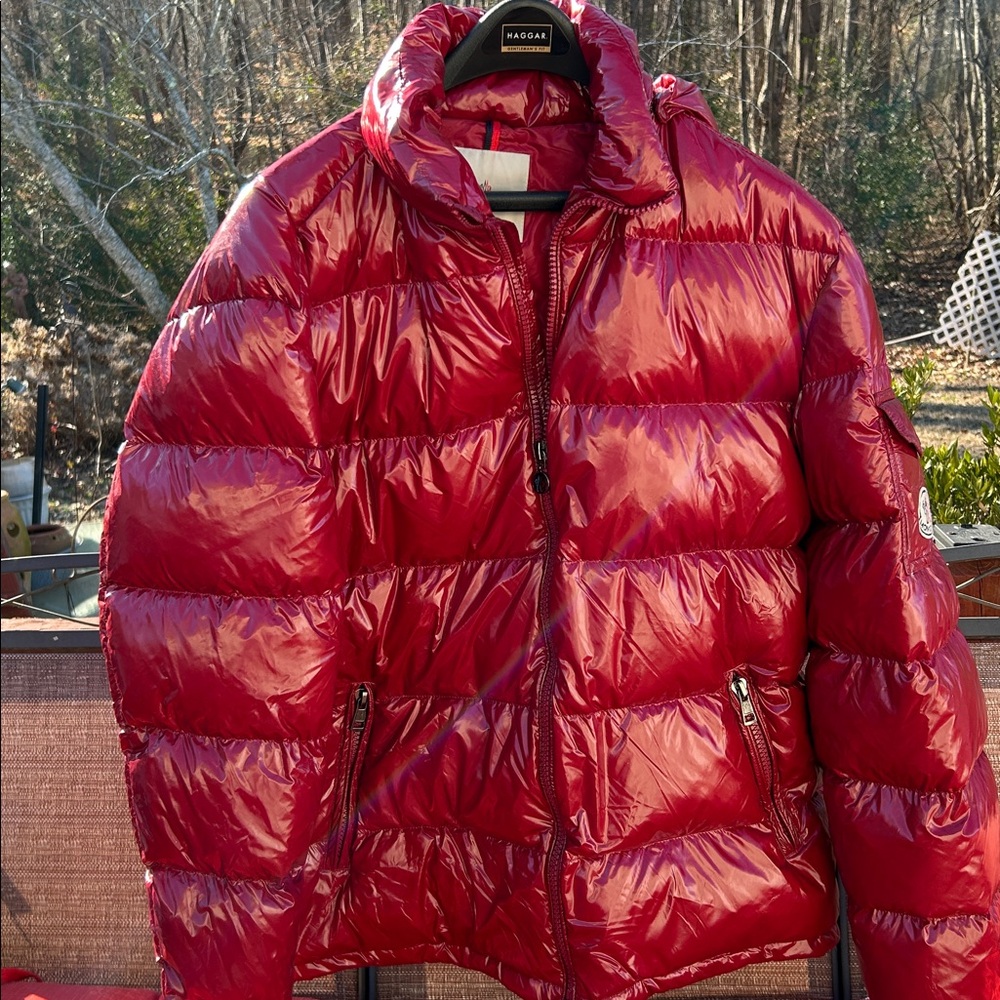 moncler red puffer jacket